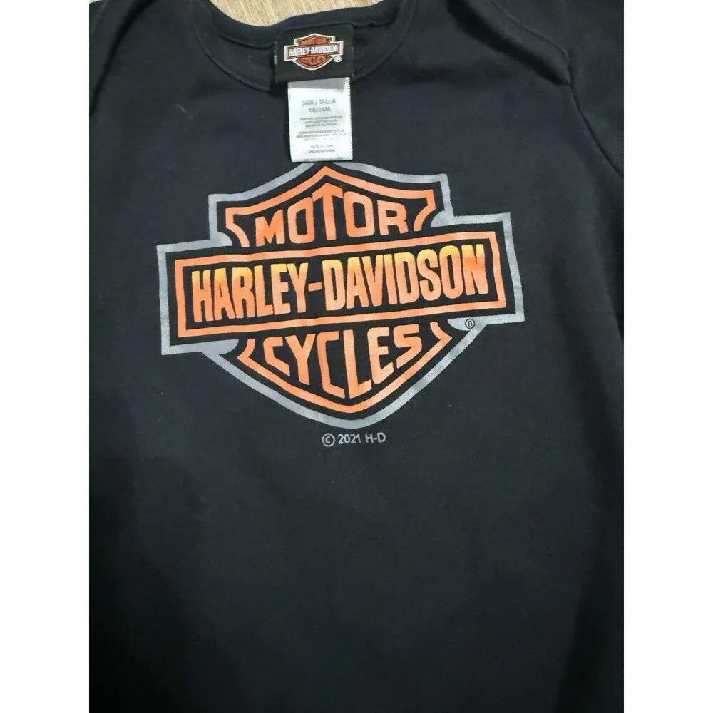 Harley Davidson Baby One Piece Faux Tattoos Logo Size 18/24 Months Biker